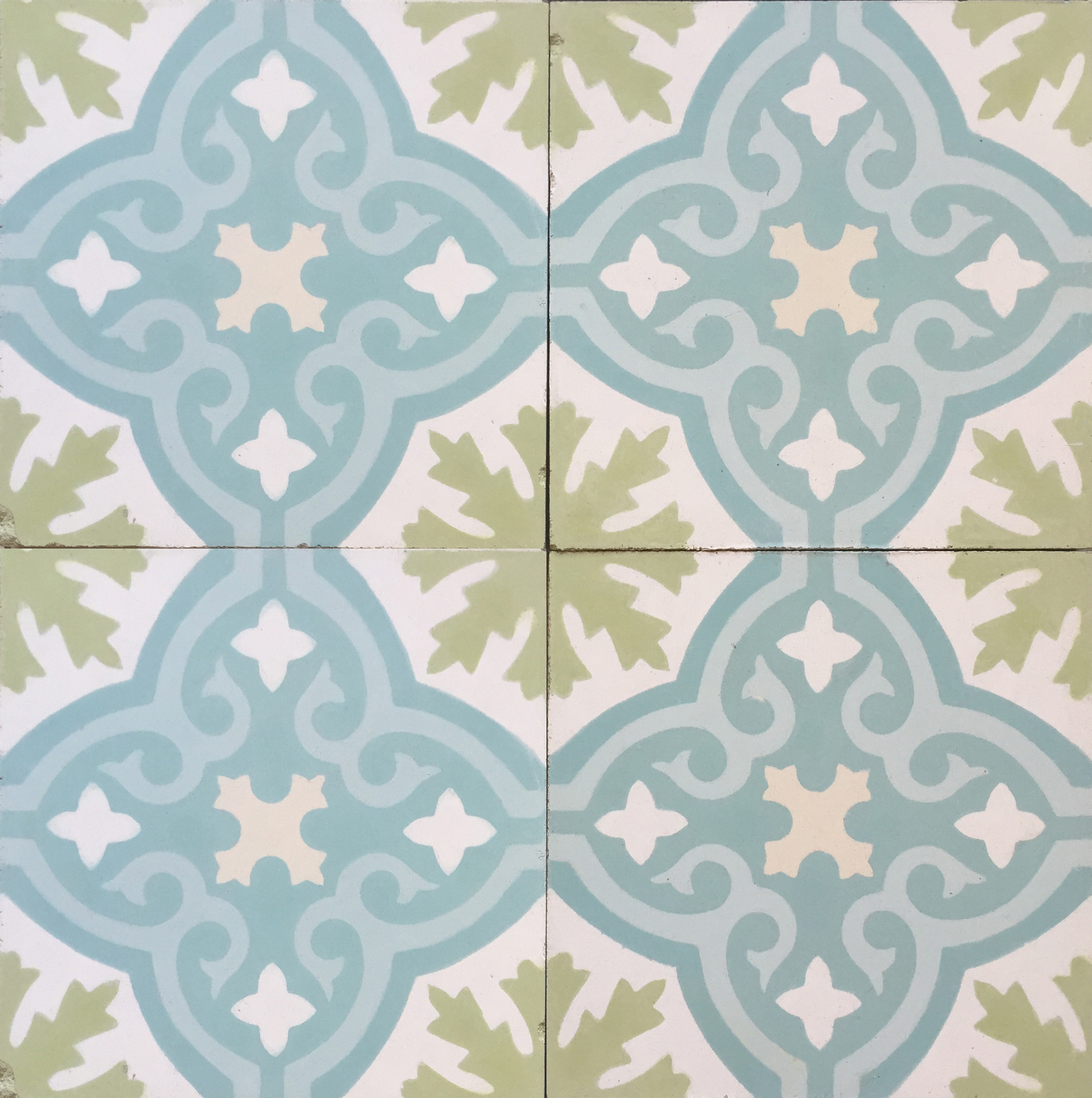 Havana Green Blue Encaustic Cement Tiles